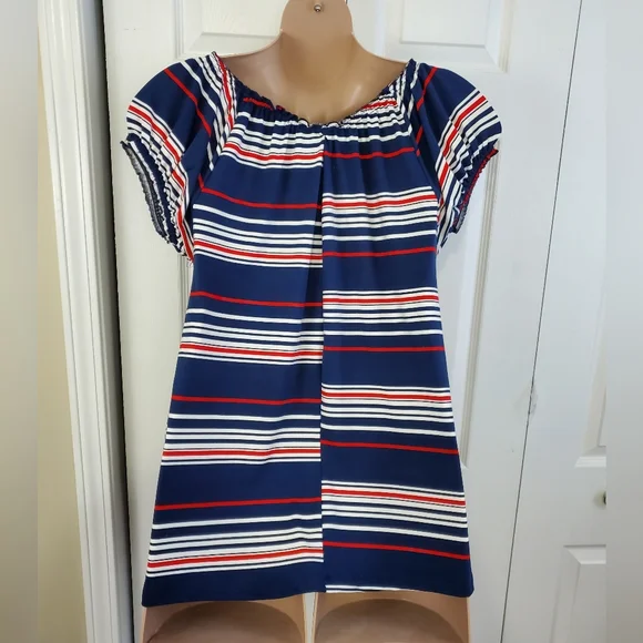 Jennifer Lauren Striped Peasant Top - Picture 5 of 9